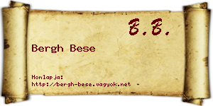 Bergh Bese névjegykártya